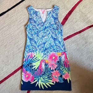 Lilly Pulitzer Blue and Pink Tropical Mini Dress